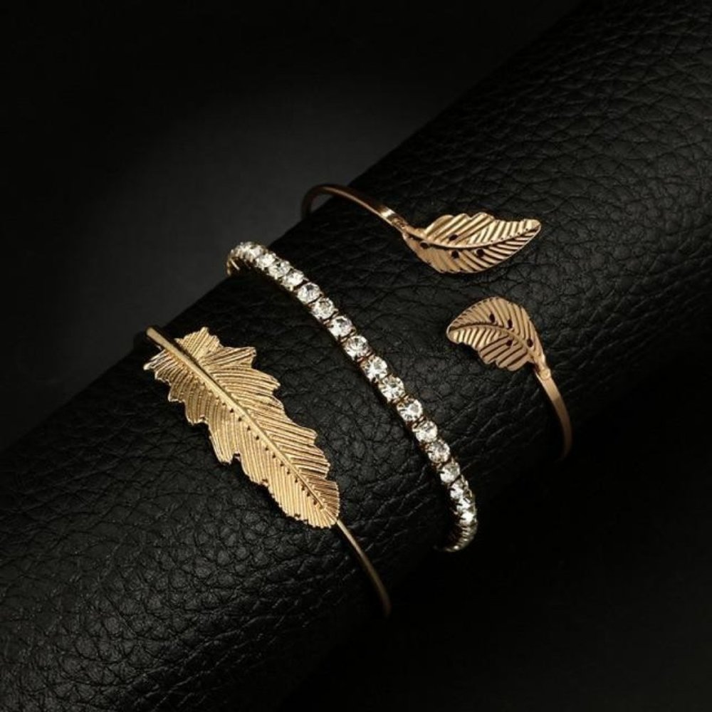 Gold Trio Bracelet Set